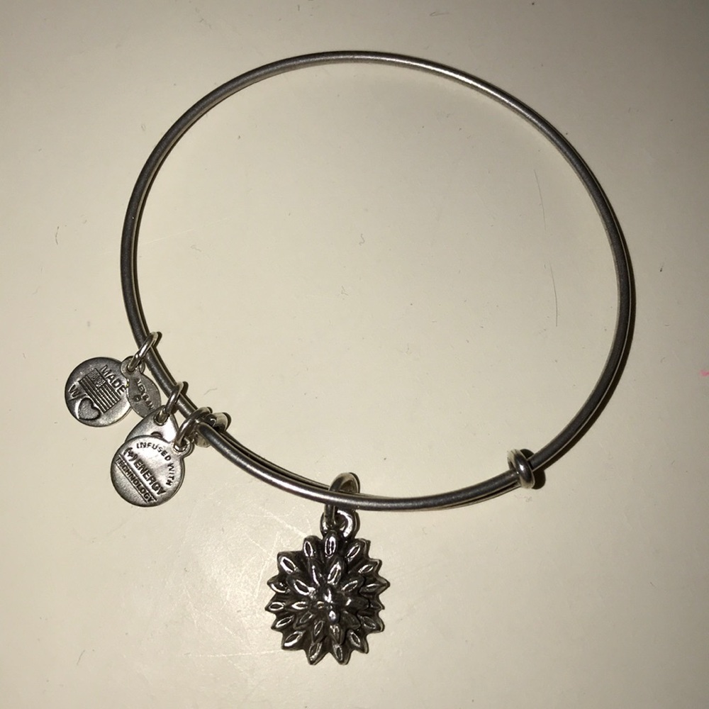silver flower alex and ani bracelet